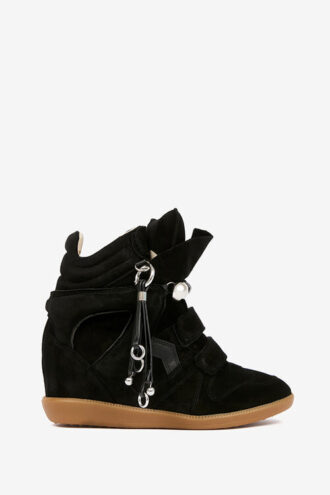 Baskets à talons compensés en cuir clouté Bekett