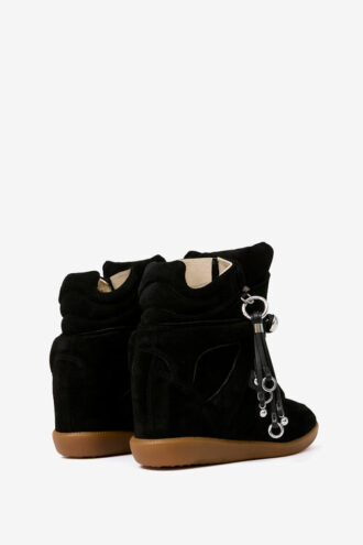 Baskets à talons compensés en cuir clouté Bekett