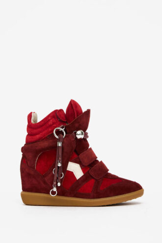 Baskets à talons compensés en cuir suédé Bekett