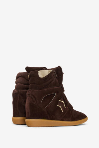 Baskets à talons compensés en cuir suédé Bekett