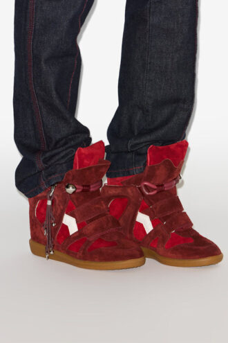 Baskets à talons compensés en cuir suédé Bekett