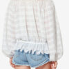 Blouse en coton et dentelle florale Polly