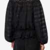 Blouse en coton et dentelle florale Polly