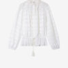 Blouse en coton et dentelle florale Polly