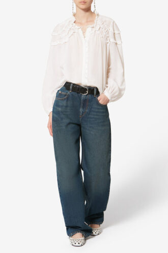 Blouse en coton froncée Christa