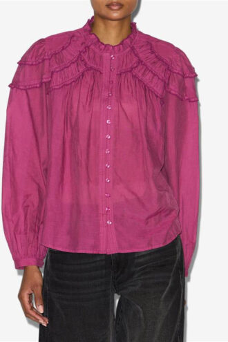 Blouse en coton froncée Christa