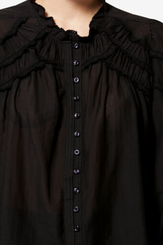 Blouse en coton froncée Christa