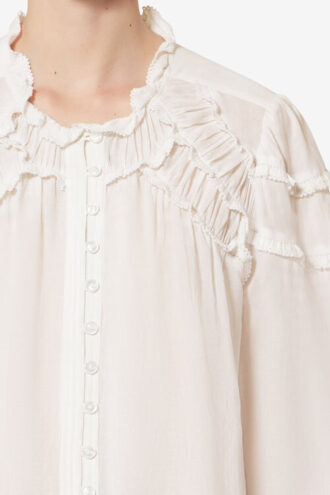 Blouse en coton froncée Christa