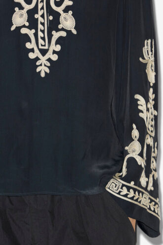 Blouse en crêpe brodée Falonne