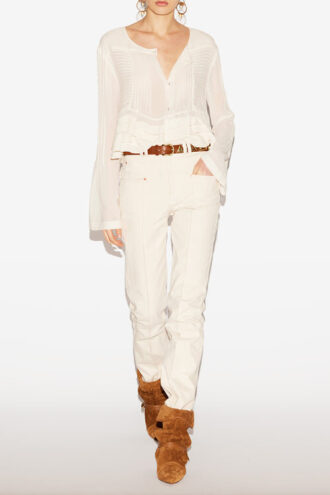Blouse en crêpe plissé Carolia