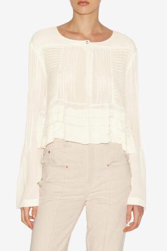 Blouse en crêpe plissé Carolia
