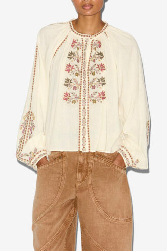 Blouse en gaze brodée Lynne