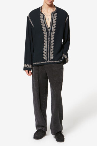 Blouse en gaze de coton brodée Cizalie