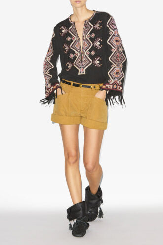 Blouse en soie Matka brodée Zelda Blouse en soie Matka brodée Zelda