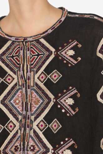 Blouse en soie Matka brodée Zelda Blouse en soie Matka brodée Zelda