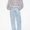 Blouse en voile de coton imprimé et froncé Salika Blouse en voile de coton imprimé et froncé Salika