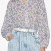 Blouse en voile de coton imprimé et froncé Salika Blouse en voile de coton imprimé et froncé Salika