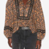 Blouse en voile de coton imprimé Gayle