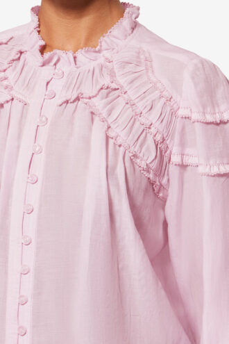 Blouse en voile de coton à volants Christa