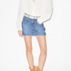Blouse Estela en crêpe uni avec broderie anglaise Blouse Estela en crêpe uni avec broderie anglaise
