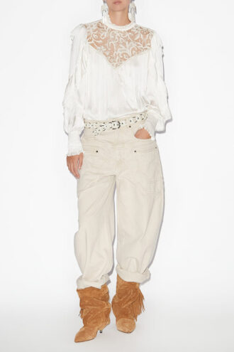 Blouse fluide Seila avec dentelle et volants