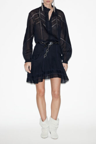 Blouse Gaia en voile de coton uni Blouse Gaia en voile de coton uni