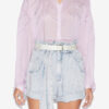Blouse Gelma en voile de coton uni et dentelle Blouse Gelma en voile de coton uni et dentelle