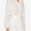 Blouse Gelma en voile de coton uni et dentelle Blouse Gelma en voile de coton uni et dentelle