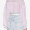 Blouse Gelma en voile de coton uni et dentelle Blouse Gelma en voile de coton uni et dentelle