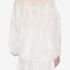 Blouse Gelma en voile de coton uni et dentelle Blouse Gelma en voile de coton uni et dentelle