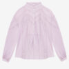 Blouse Gelma en voile de coton uni et dentelle Blouse Gelma en voile de coton uni et dentelle