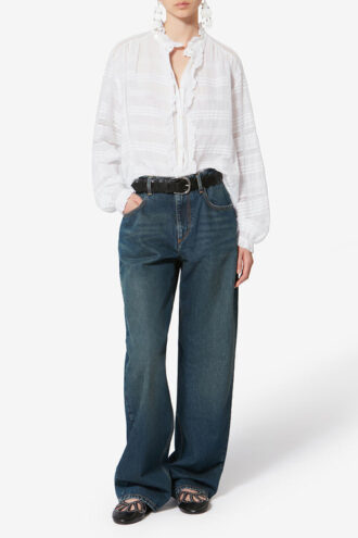 Blouse Peline en coton et dentelle florale