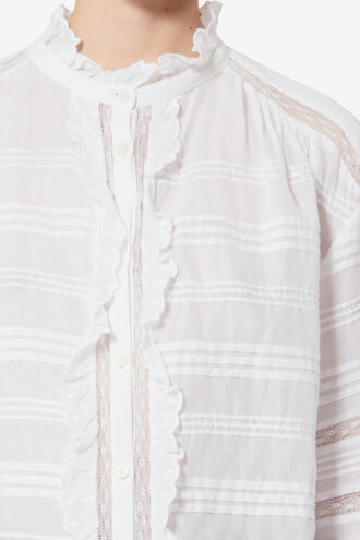 Blouse Peline en coton et dentelle florale