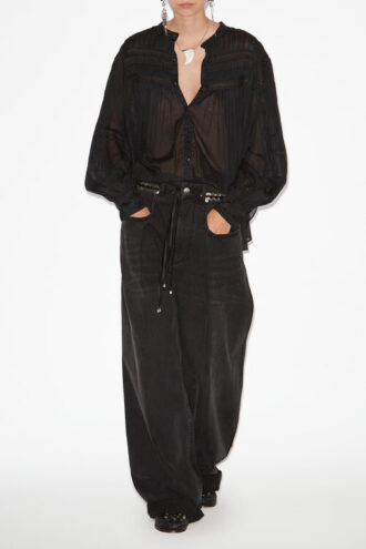 Blouse Plalia en voile de coton froncé Blouse Plalia en voile de coton froncé