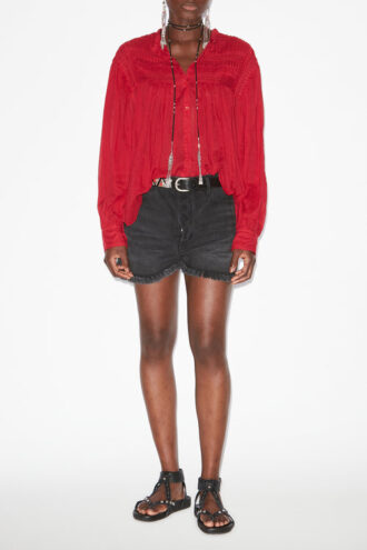Blouse Plalia en voile de coton froncé Blouse Plalia en voile de coton froncé