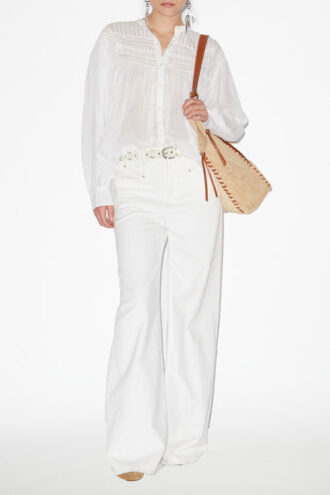 Blouse Plalia en voile de coton froncé Blouse Plalia en voile de coton froncé