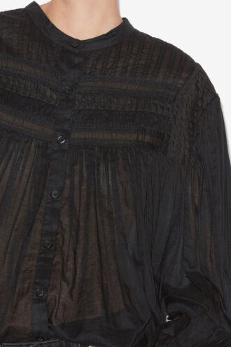 Blouse Plalia en voile de coton froncé Blouse Plalia en voile de coton froncé