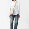 Blouse Plalia en voile de coton uni froncé Blouse Plalia en voile de coton uni froncé