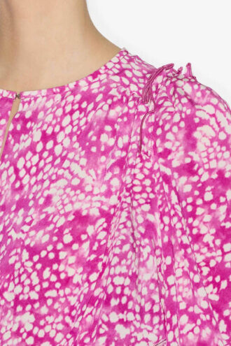 Blouse plissée Zarga en soie imprimée
