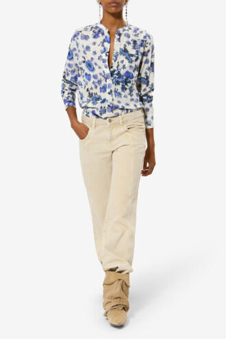 Blouse Rusak en soie imprimée roses