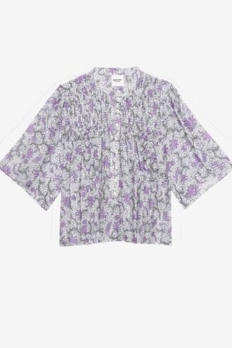 Blouse smockée Destiny en voile de coton imprimé Blouse smockée Destiny en voile de coton imprimé