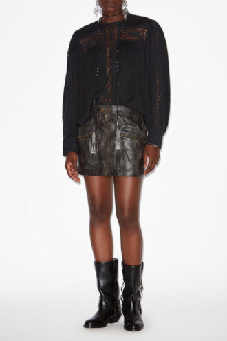 Blouse Valmira en coton et lin mélangés