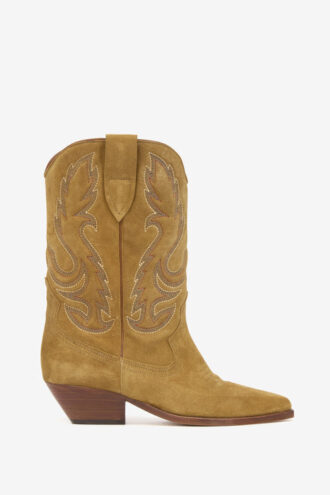 Bottes cowboy Duerto en cuir de veau suédé brodé