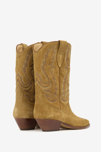 Bottes cowboy Duerto en cuir de veau suédé brodé