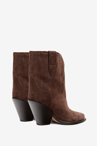 Bottes cowboy à talons hauts en cuir de veau suédé Leyane Bottes cowboy à talons hauts en cuir de veau suédé Leyane