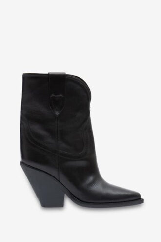 Bottes cowboy à talons hauts en cuir Leyane Bottes cowboy à talons hauts en cuir Leyane
