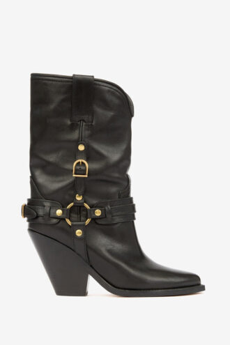 Bottes de cowboy en cuir Lyka avec lanières