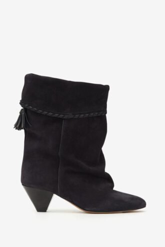Bottes en cuir de veau suédé drapé Dalby