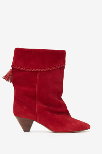 Bottes en cuir de veau suédé drapé Dalby