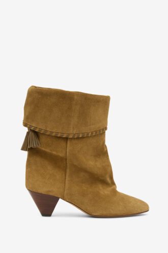 Bottes en cuir de veau suédé drapé Dalby